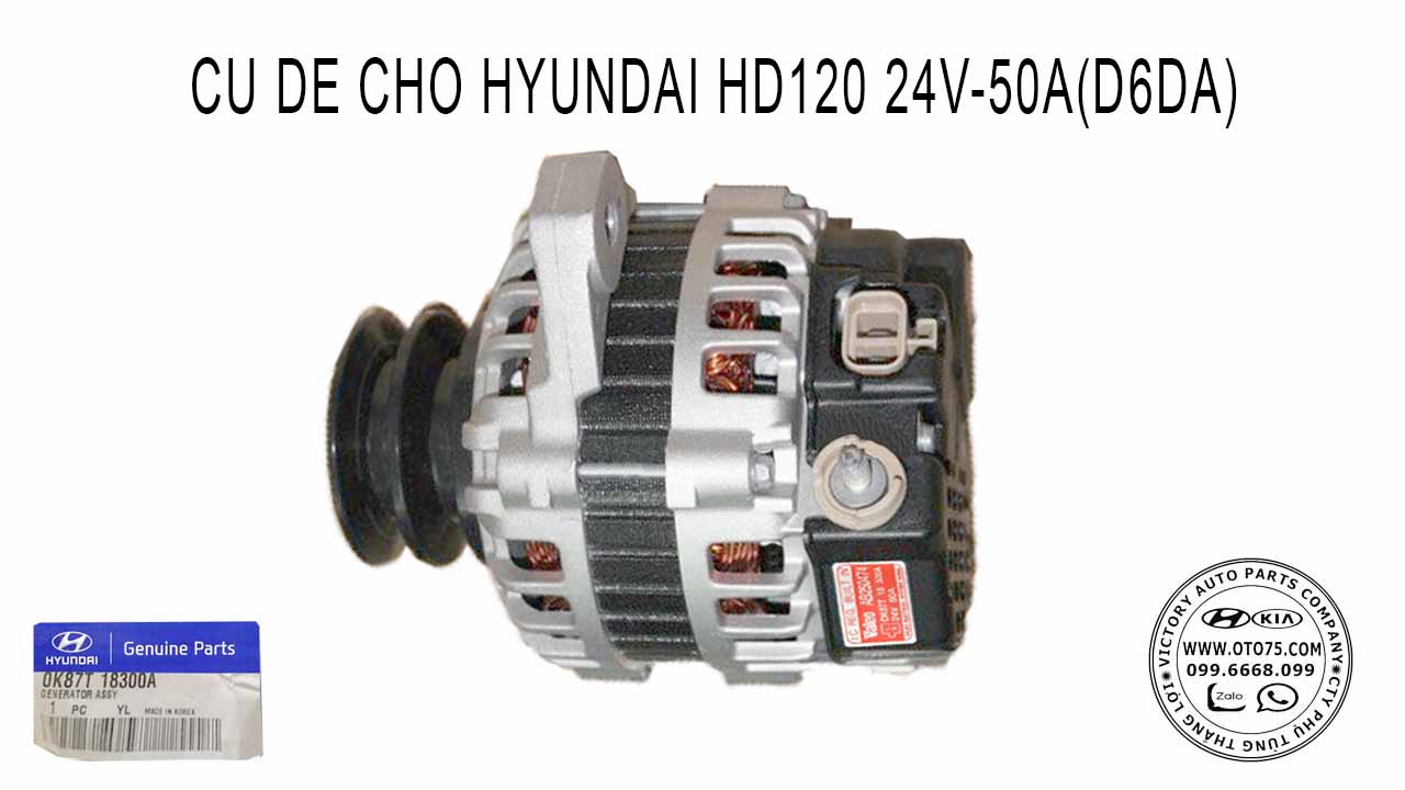Củ đề 0K87T18300A cho HD120(24V-50A)(D6DA)