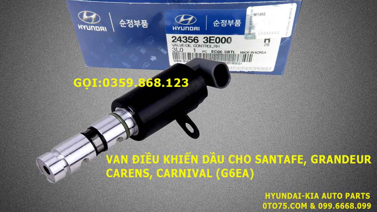 Van điều khiển dầu 243563E000 cho Santafe, Grandeur, Carens, Carnival (G6EA)