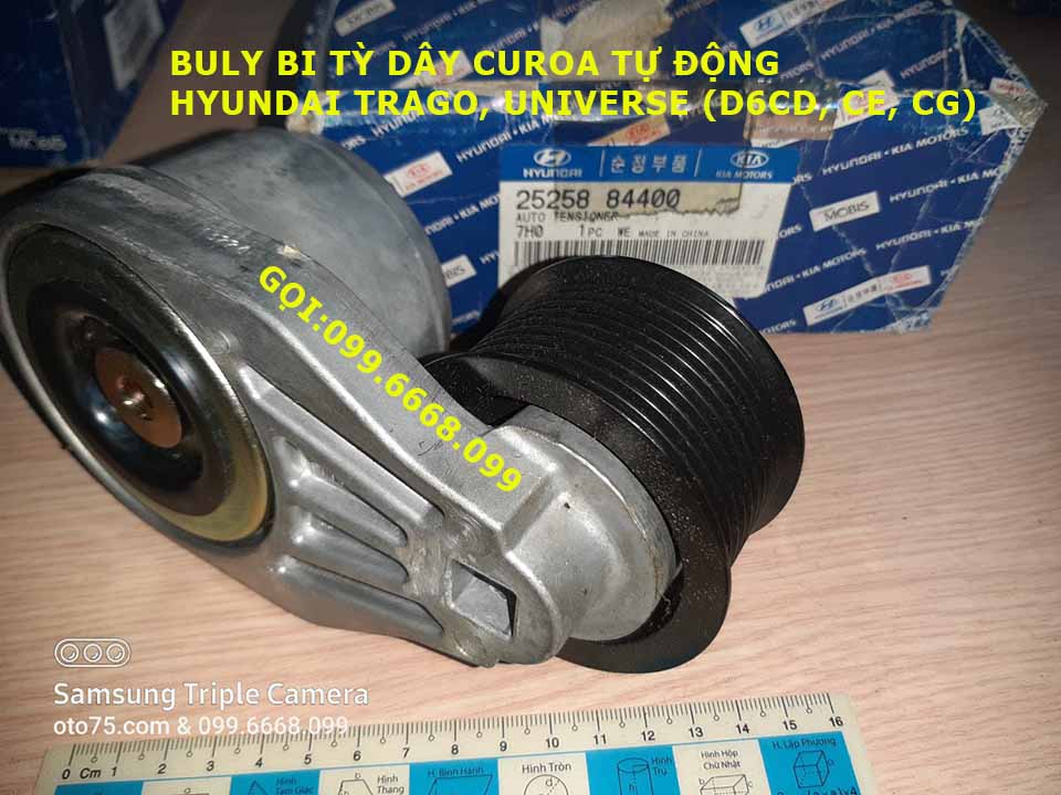 Puly bi tỳ dây curoa tự động 2525884400 cho  Hyundai trago, universe (D6CD, CE, CG)