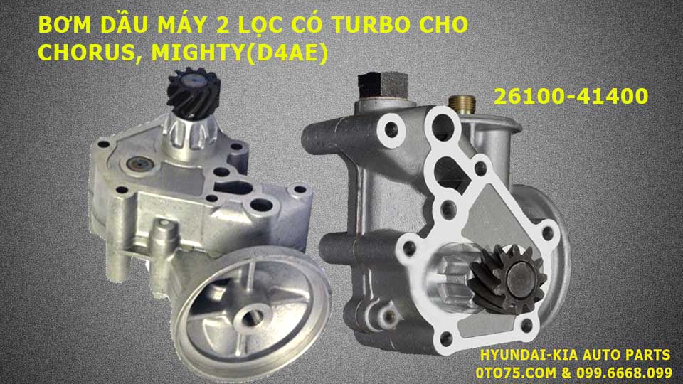 Bơm dầu máy 2 lọc có Turbo 2610041400 cho Chorus, Mighty (D4AE)