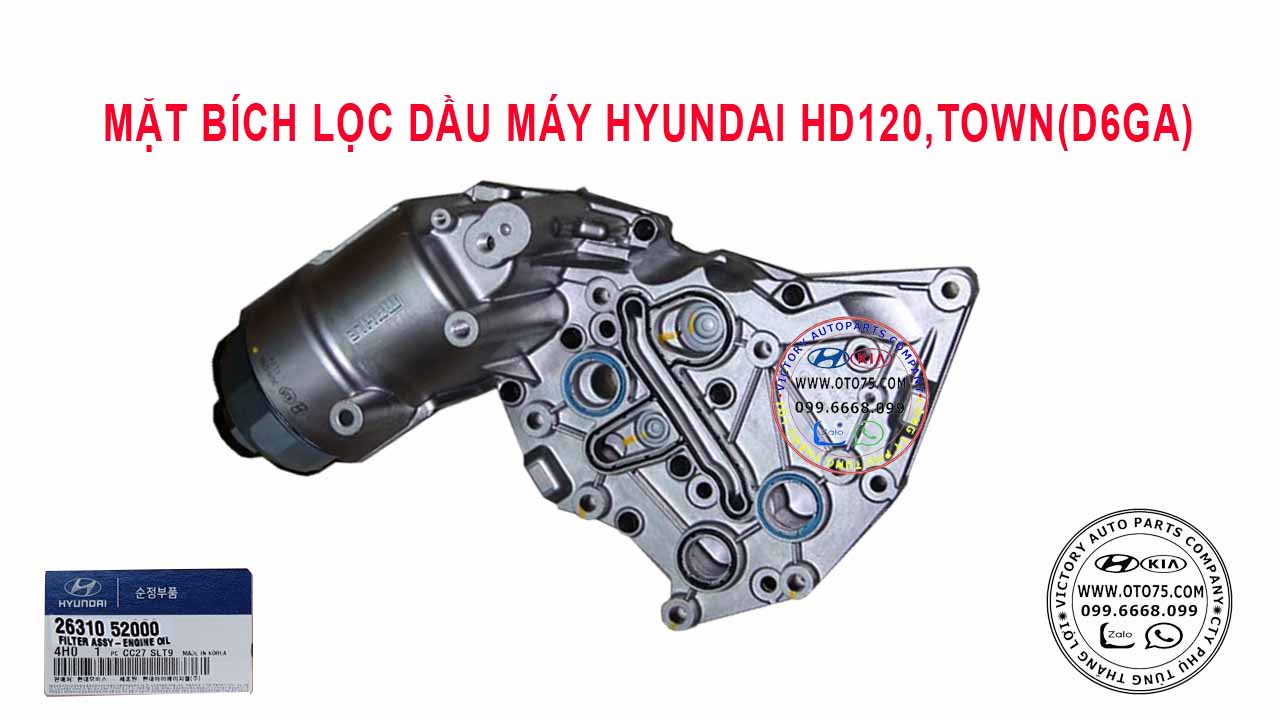 Mặt bích lọc dầu máy 2631052000 cho HD120, Town (D6GA)