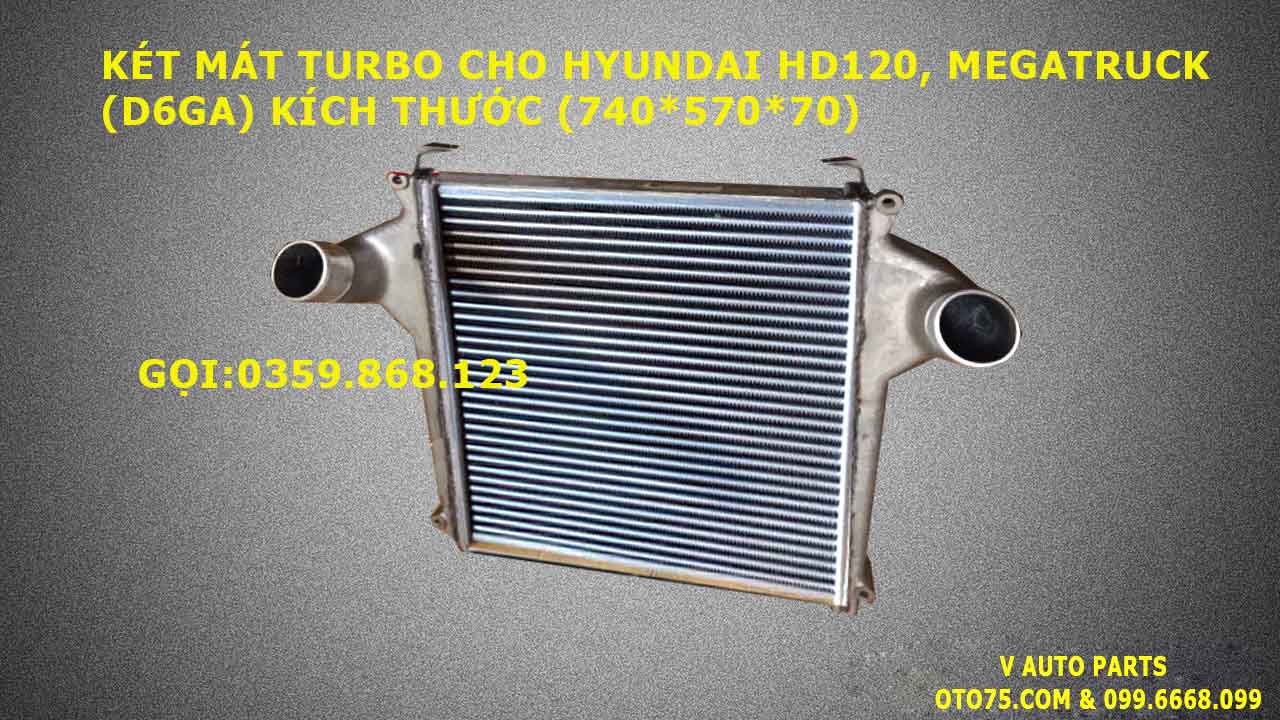 két mát turbo 2780061010 cho hyundai hd120, megatruck (d6ga) kích thước (740*570*70)