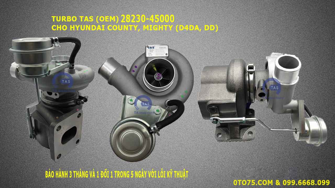 Turbo (OEM) 28230-45000 cho Hyundai County, Mighty (D4DA, DD)