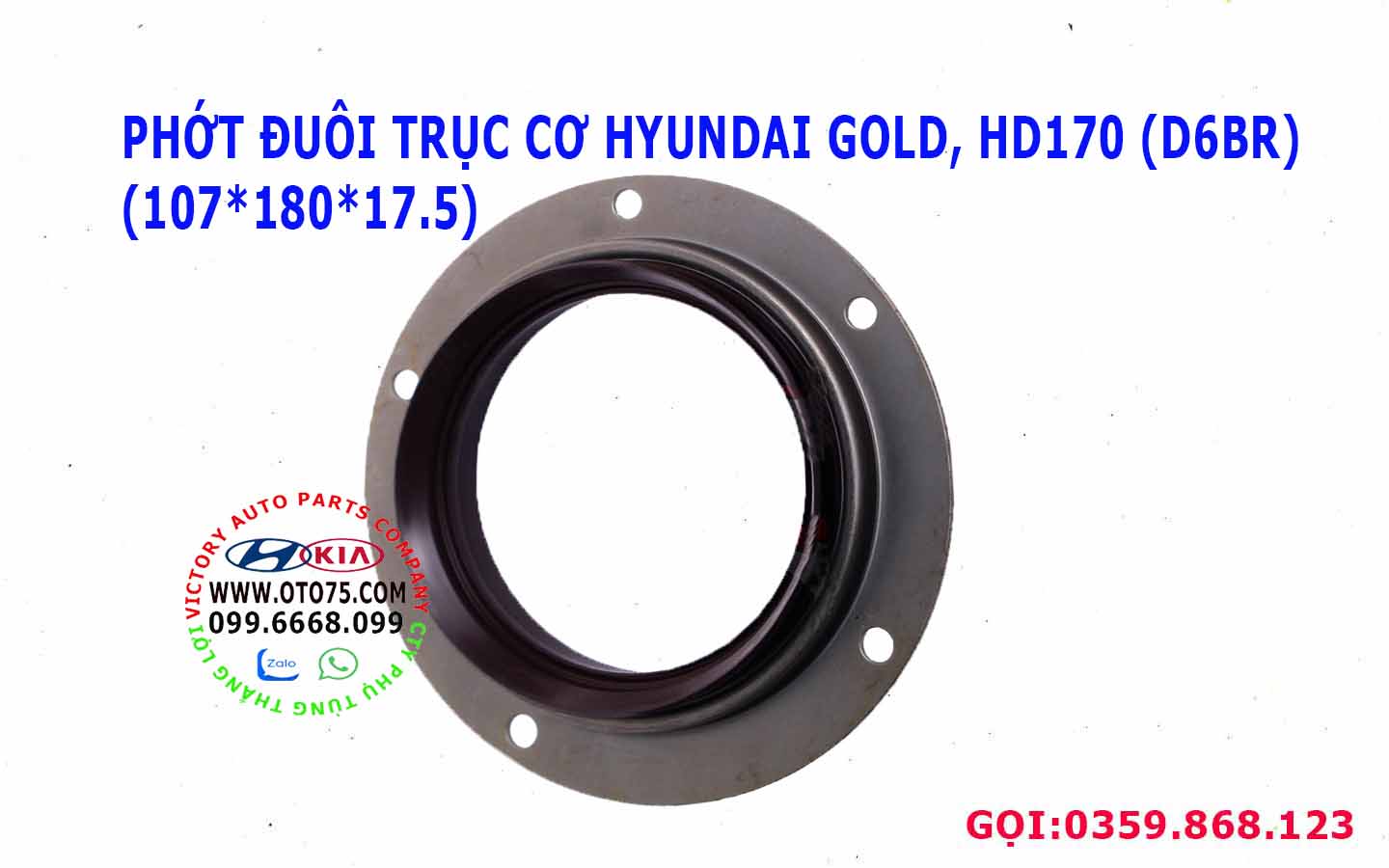 Phớt đuôi trục cơ 2911293011 hyundai gold, hd170 (d6br) (107*180*17.5)