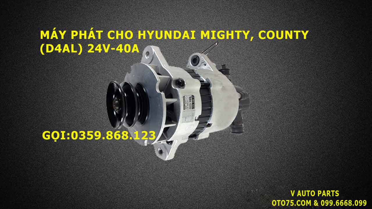 máy phát 3730041701 cho hyundai mighty, county (d4al) 24V-40A