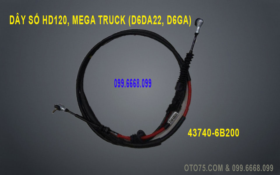 Dây số 437406B200 cho HD120. Mega truck (D6DA22, D6GA)