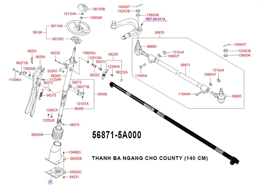 Thanh ba ngang 568715a000 cho County