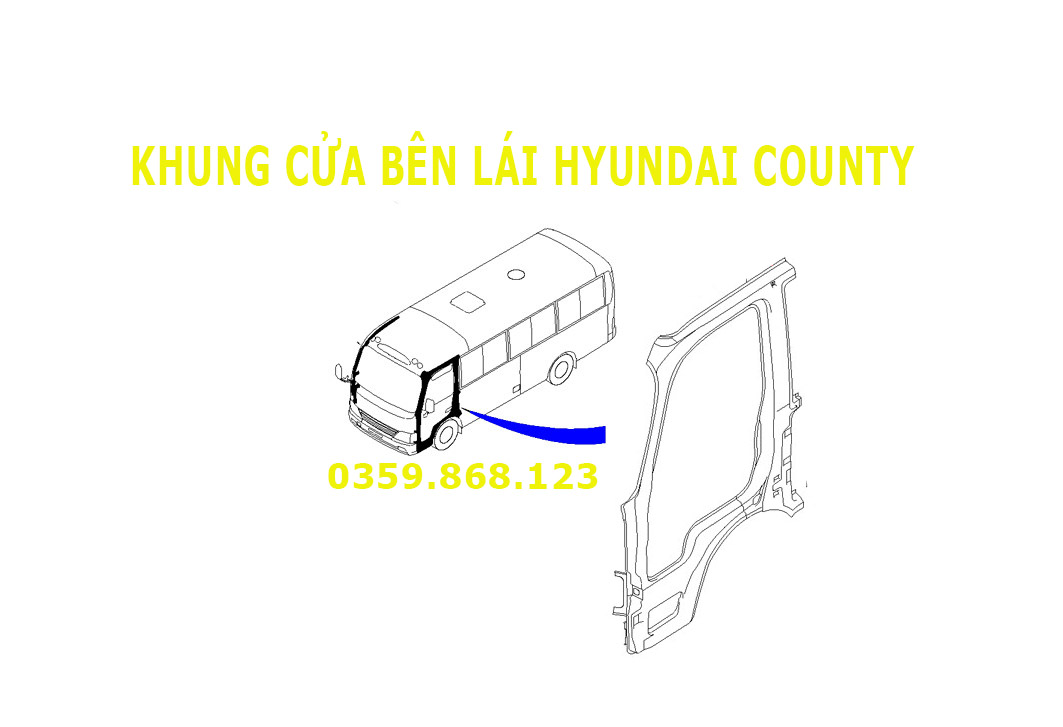 khung cửa bên lái 712105A002 cho hyundai county