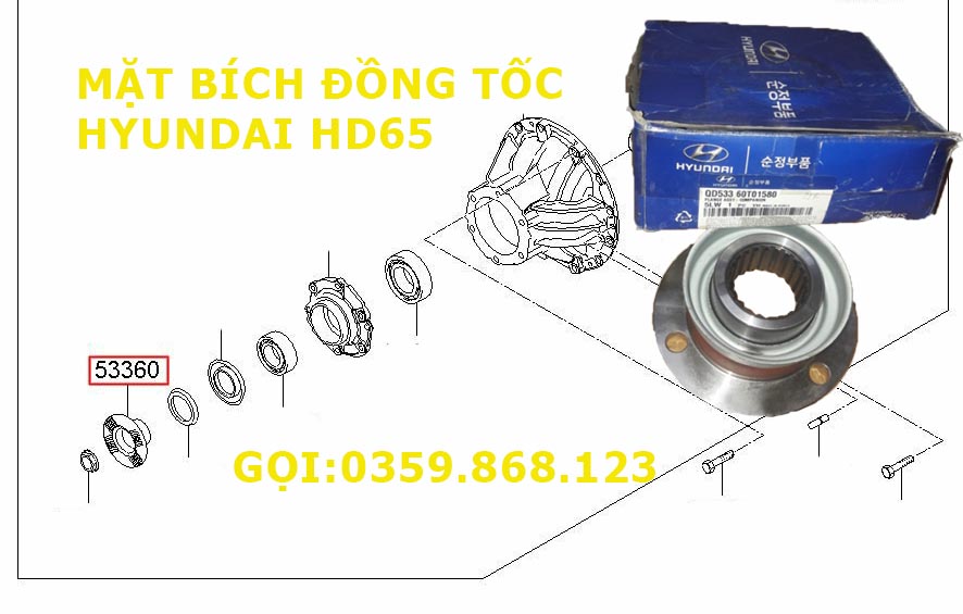 mặt bích đồng tốc QD53360T01580 cho hyundai hd65